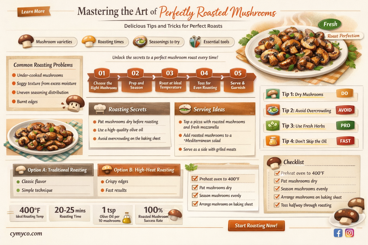 how to roast mushrooms