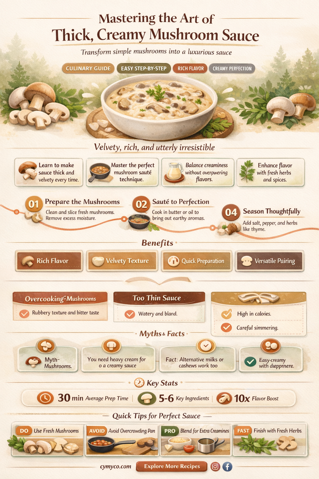 how to make creamy mushroom sauce thick