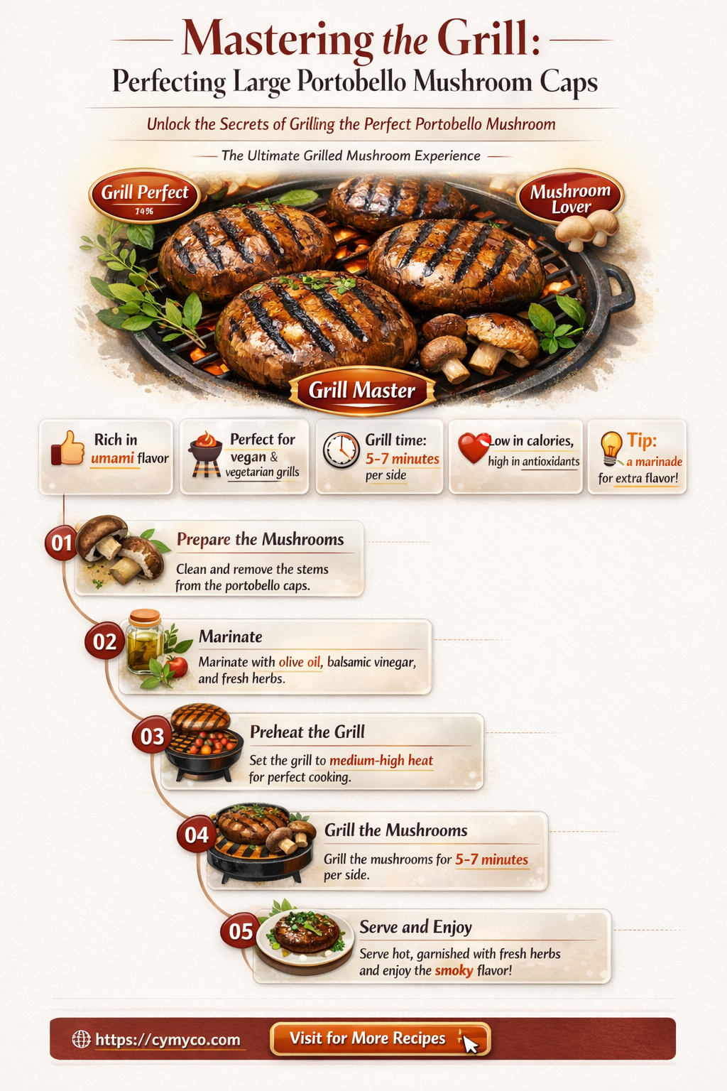 how to grill large portobello mushroom caps