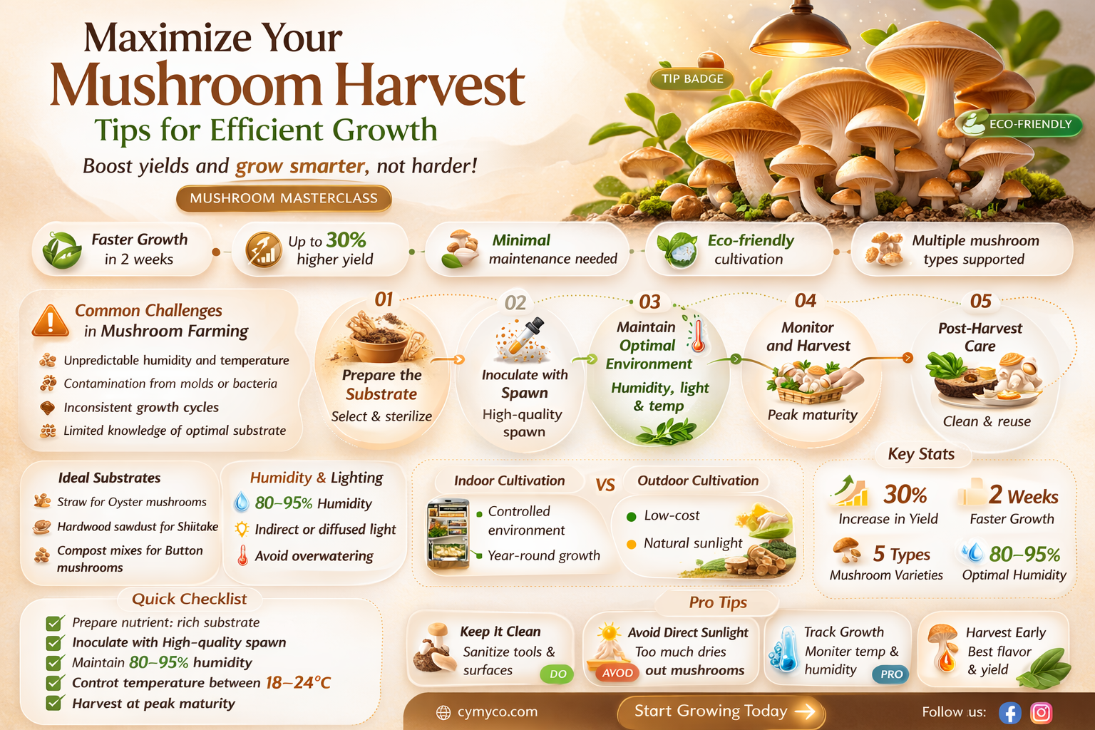 how tonefficiently get huge mushrooms