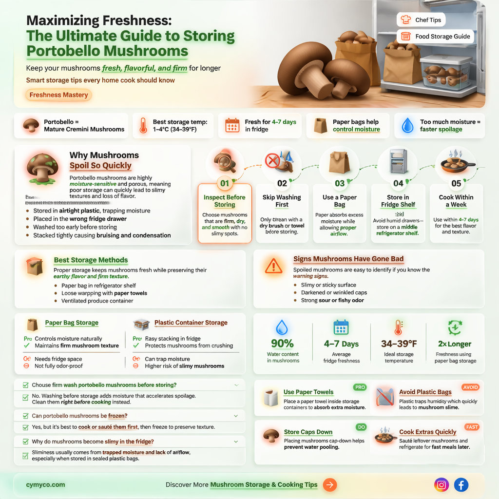 how to keep portobello mushrooms fresh