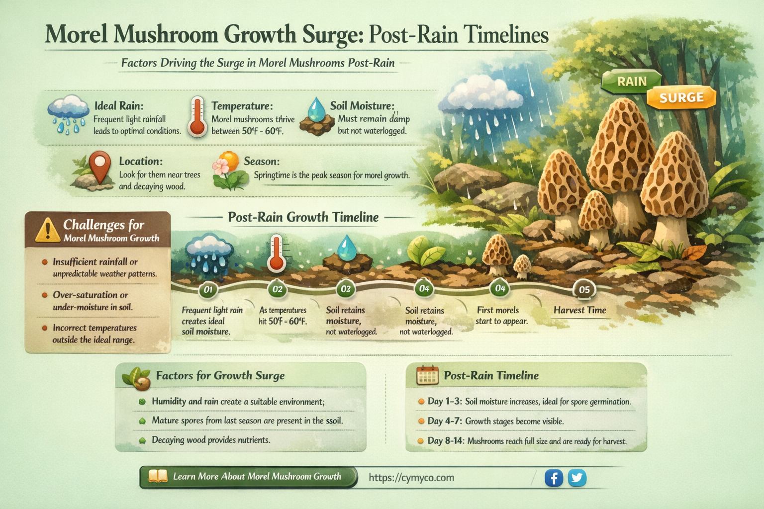 how fast do morels grow after rain