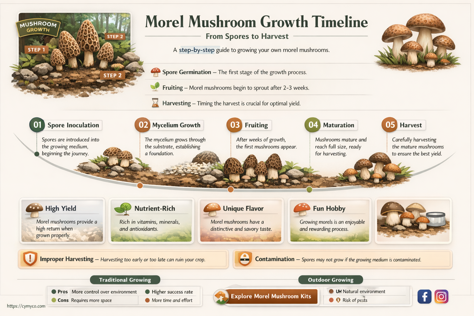 how long does it take for a morel to grow