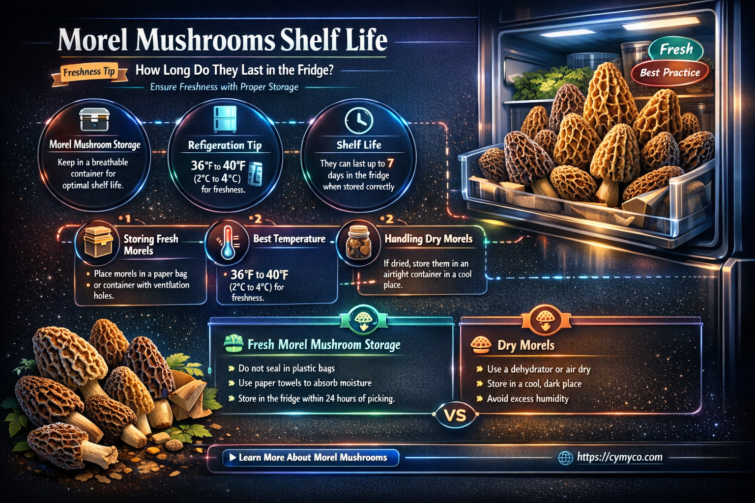 how long are morel mushrooms good for in the fridge