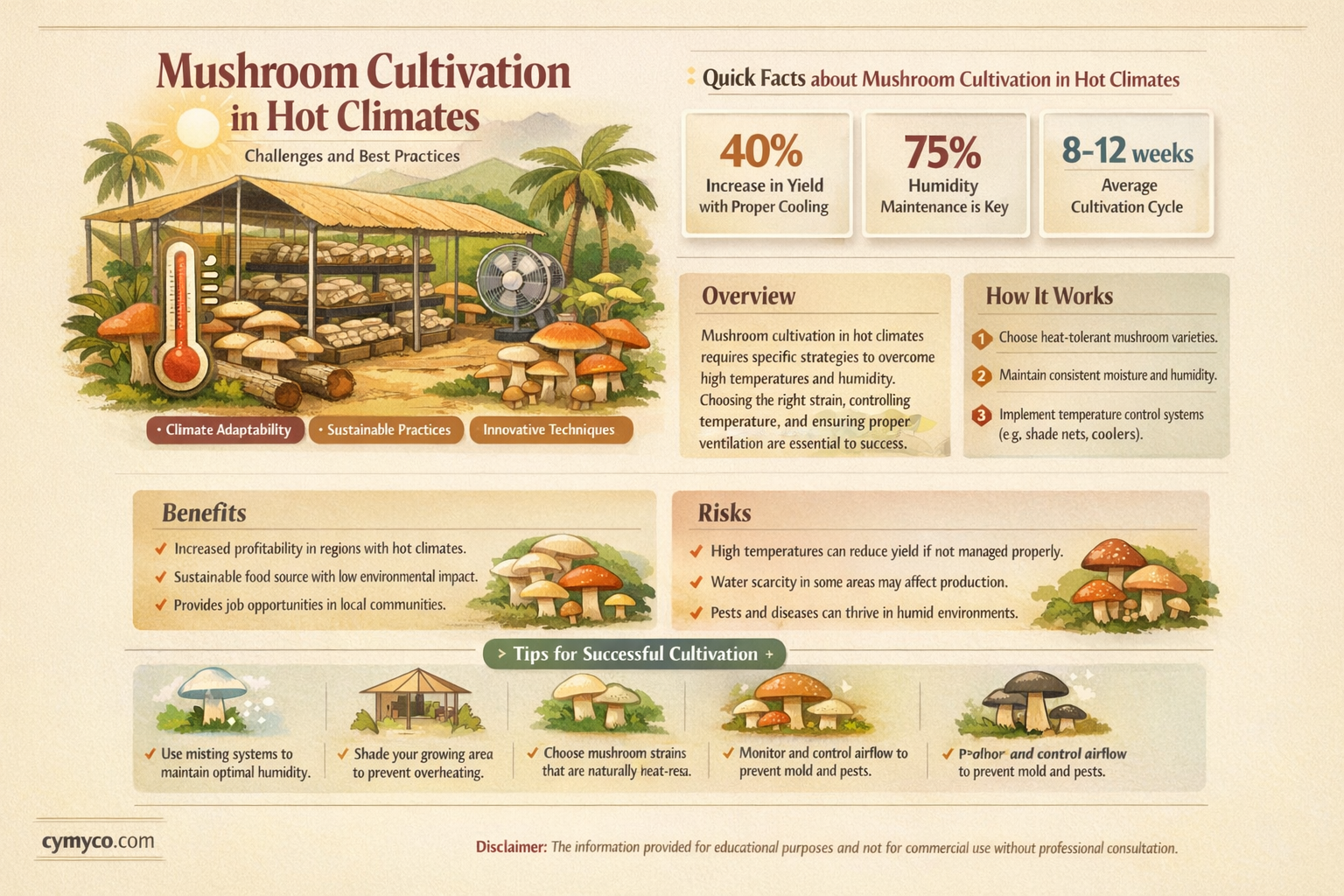 can mushrooms grow in hot weather