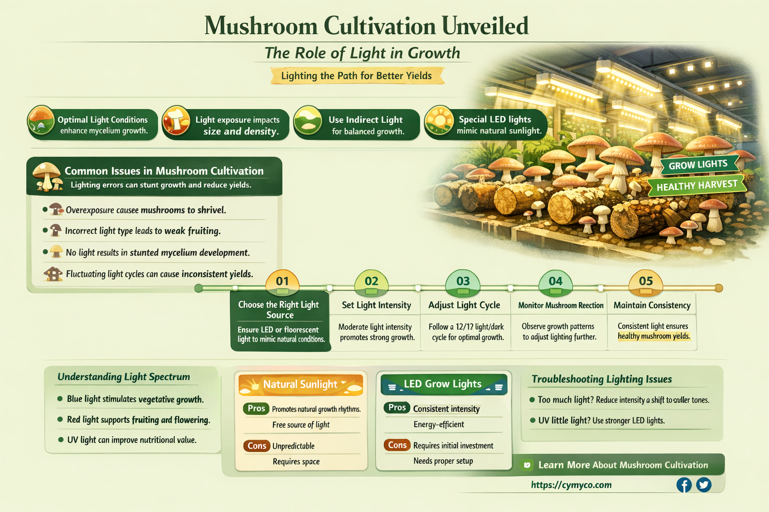 do you need light to grow mushrooms