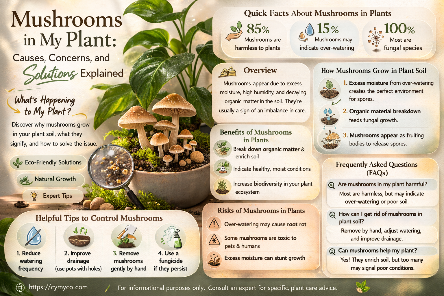 why is there a mushroom growing in my plant