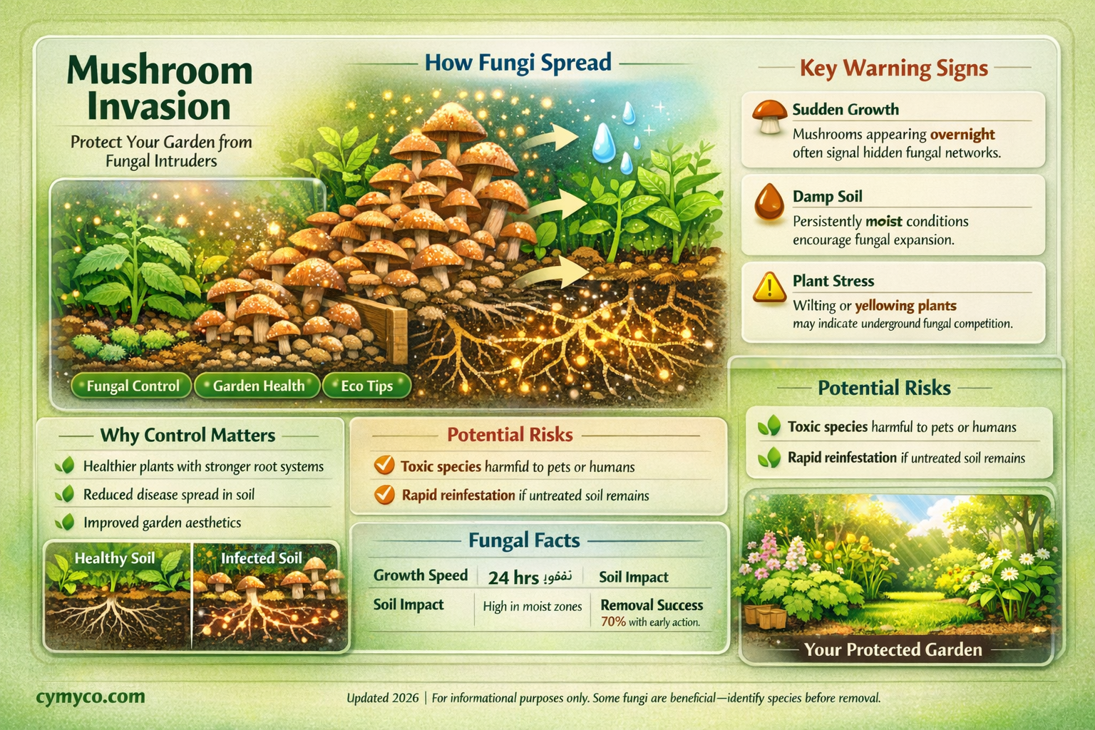 what if mushrooms get in my garden