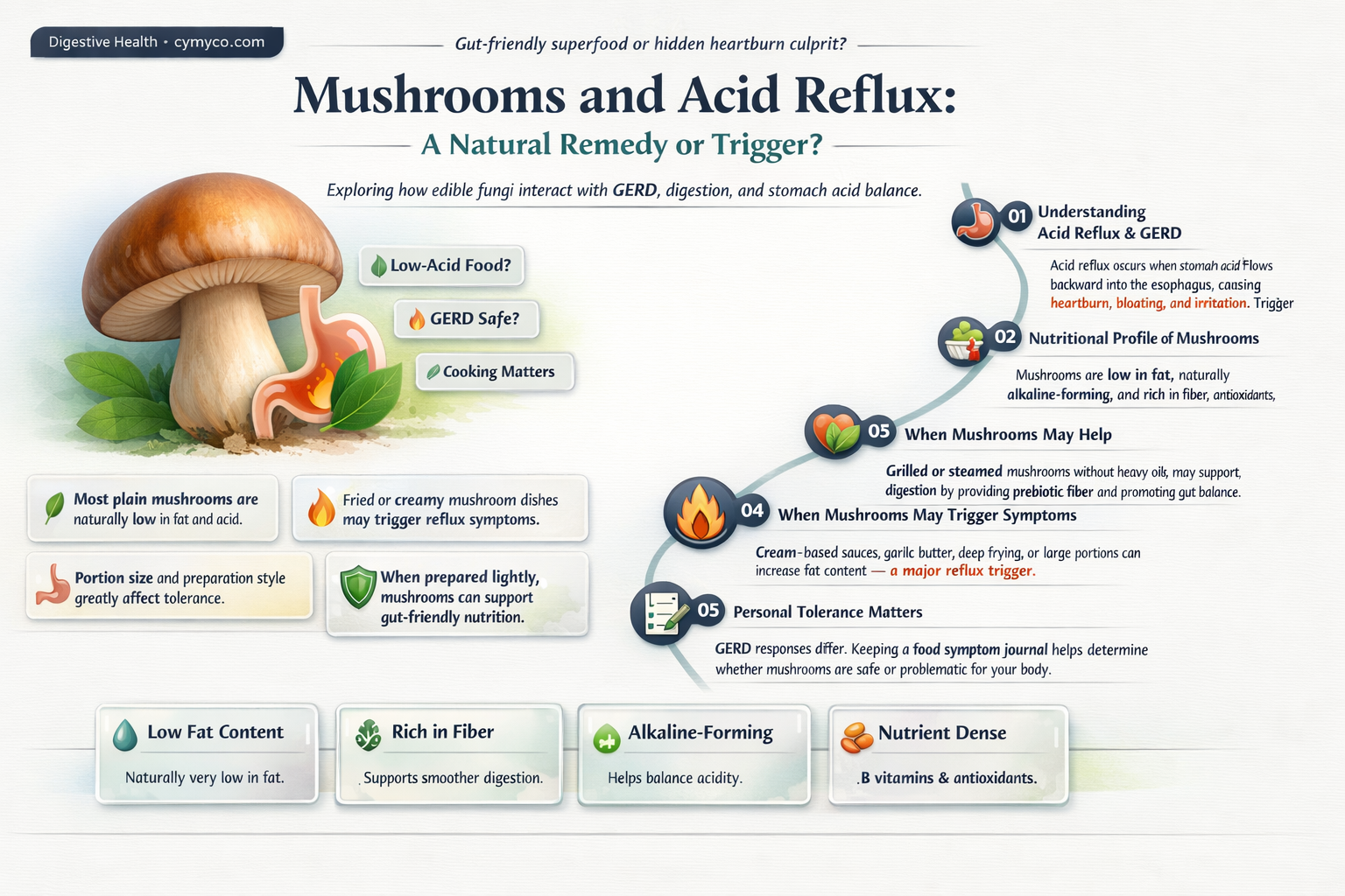 are mushrooms good for acid reflux