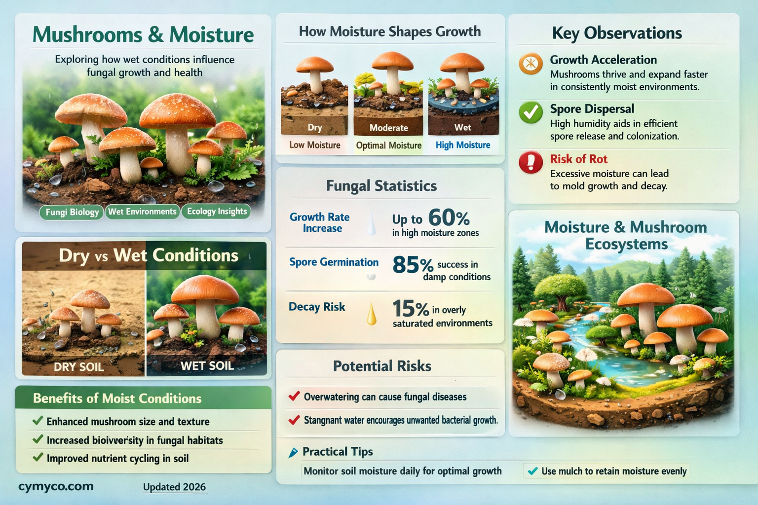 what happens if mushrooms get wet