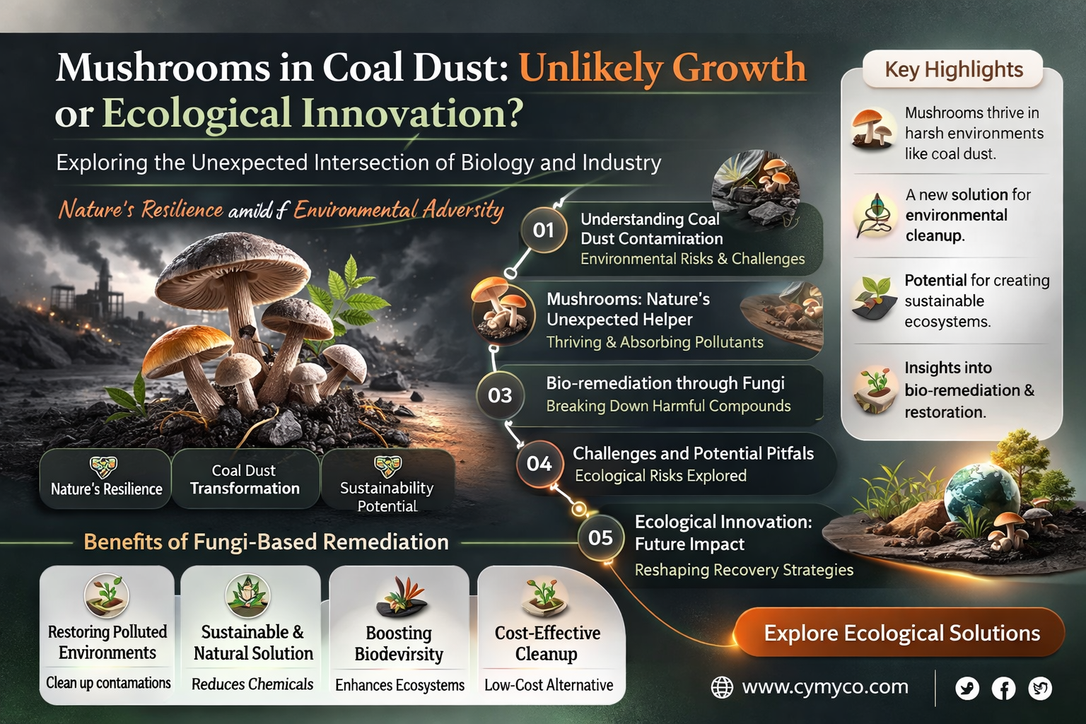 can mushrooms grow in coal dust
