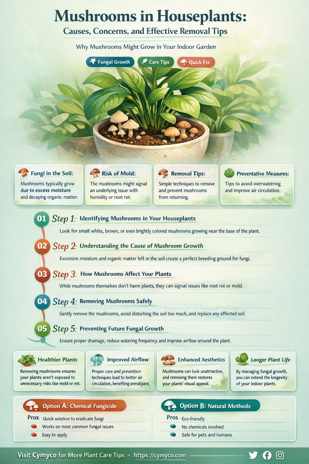 why are mushrooms growing in my houseplant