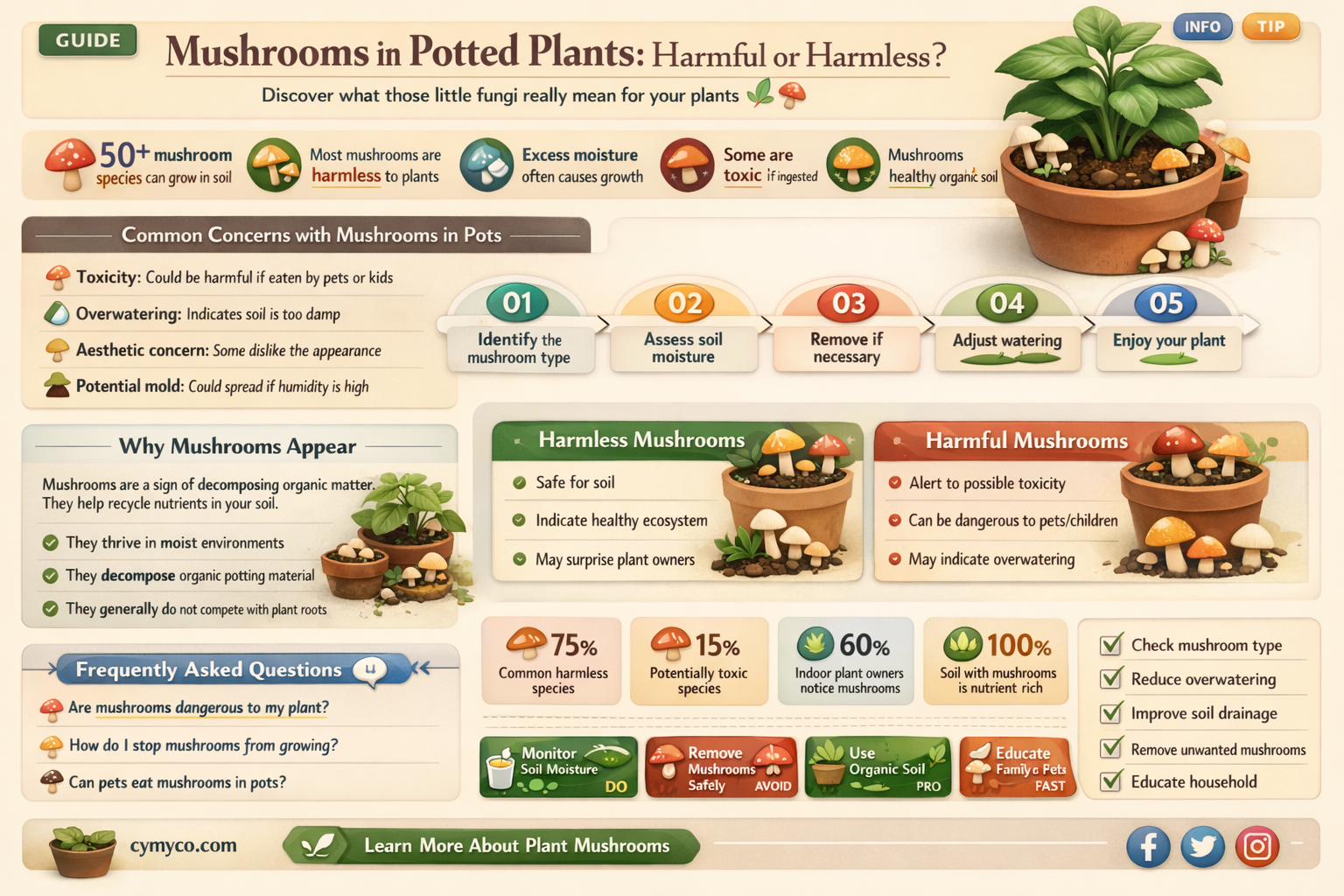 are mushrooms bad for potted plants