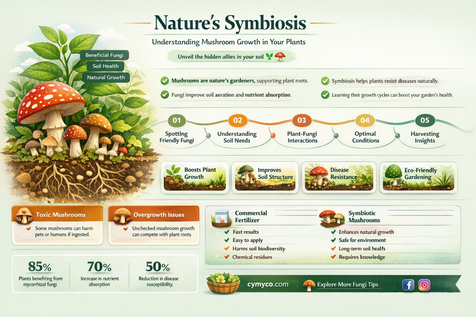 what does it mean when mushrooms grow in your plants