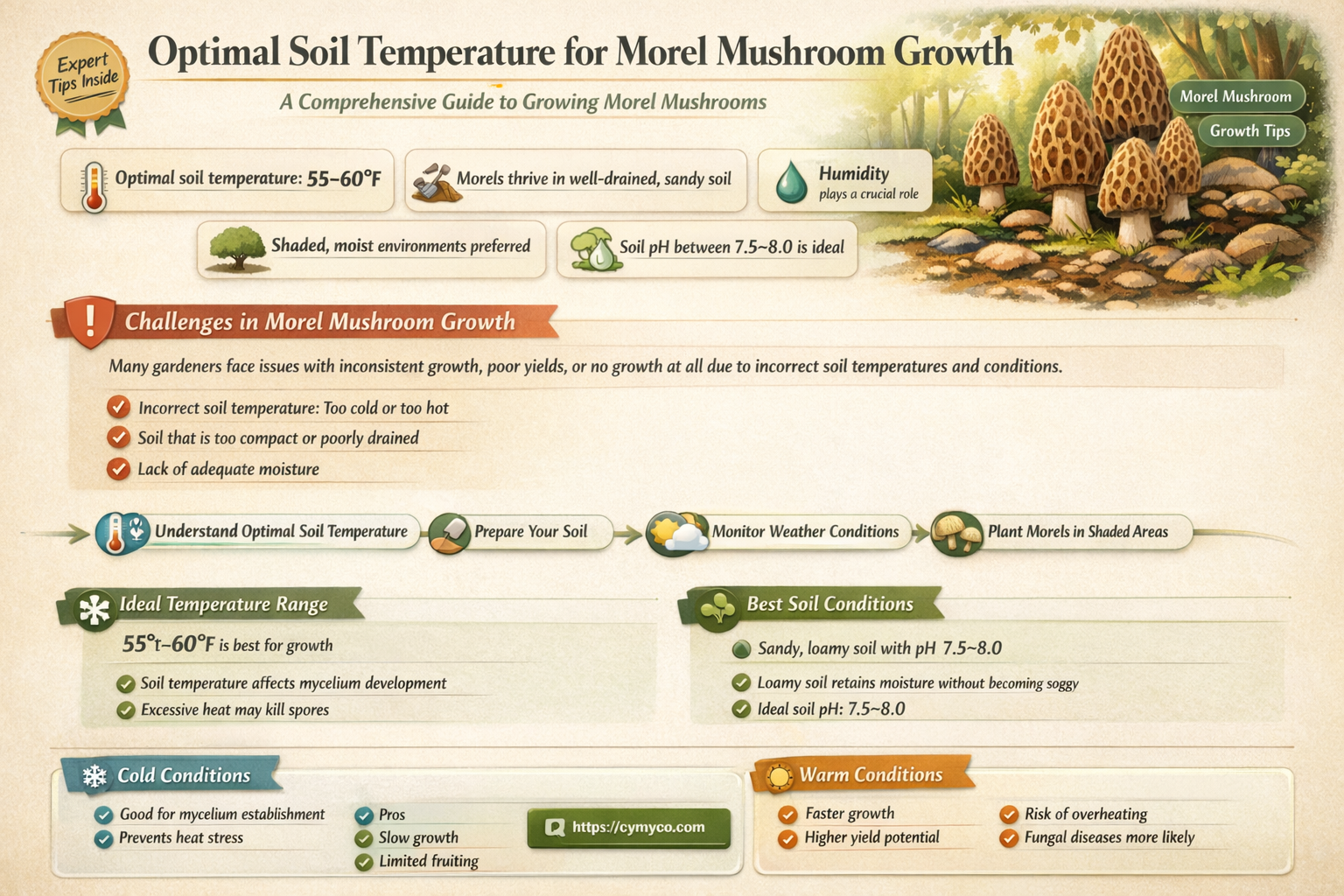 what soil temp do morels grow