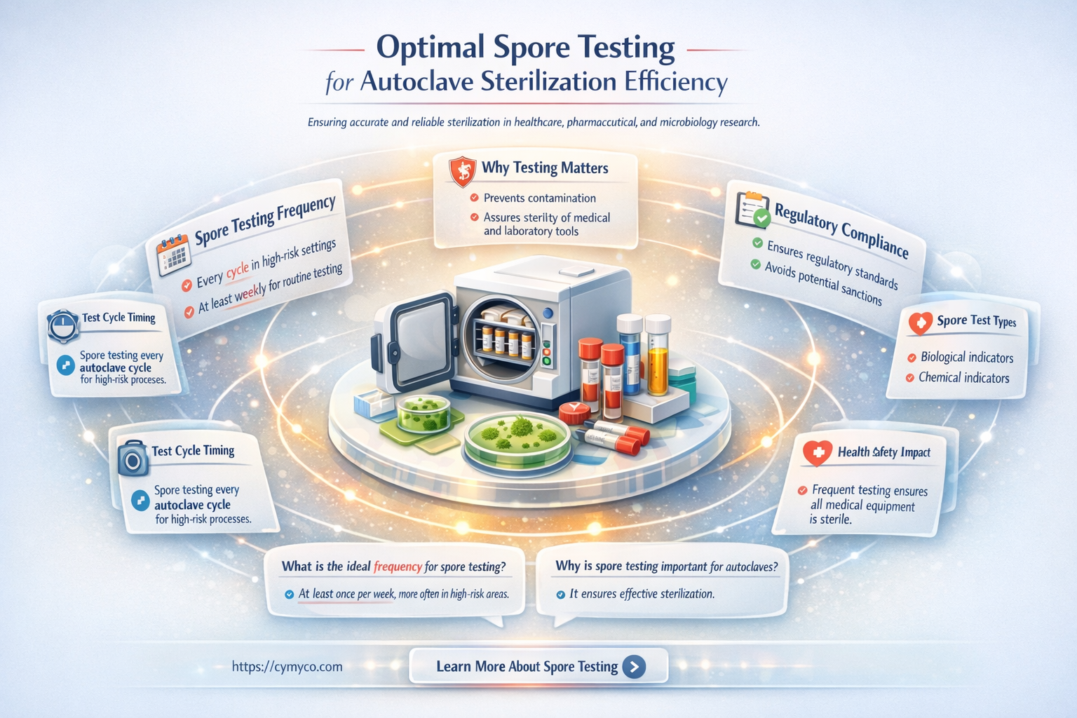 how often should spore testing be completed on an autoclave