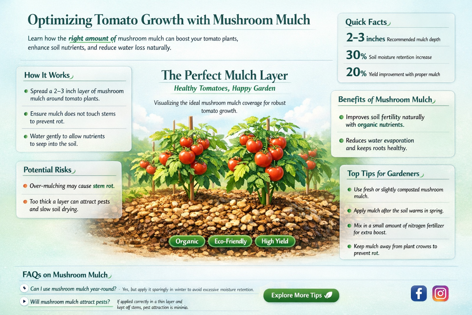 how much is too much mushroom mulch on tomatoew