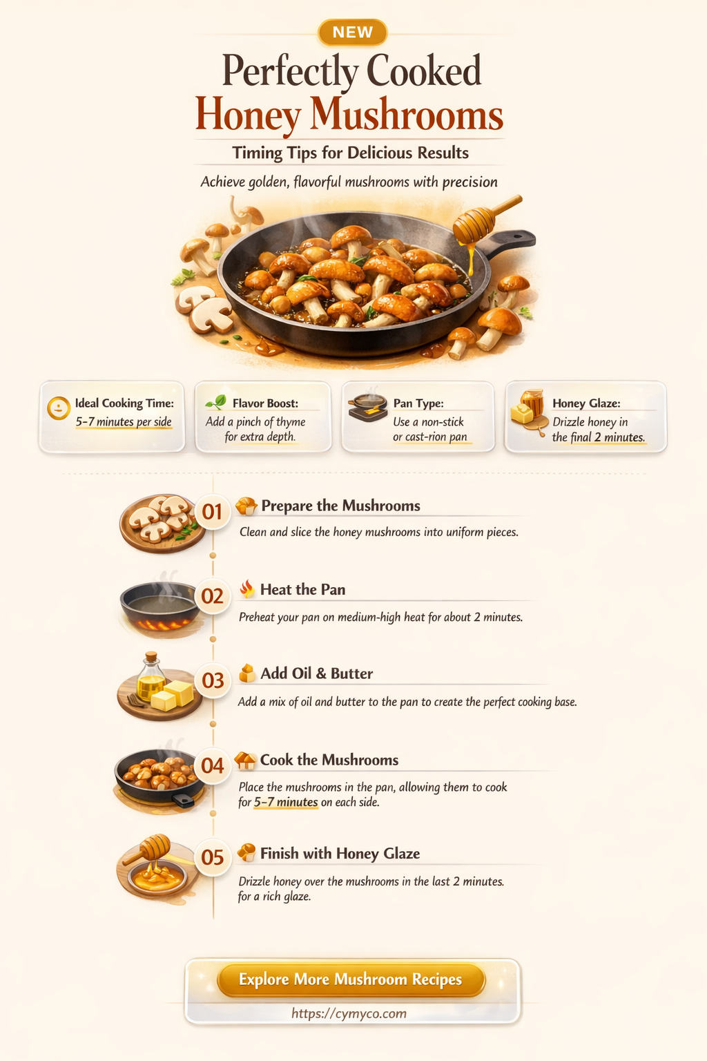 how long to cook honey mushrooms