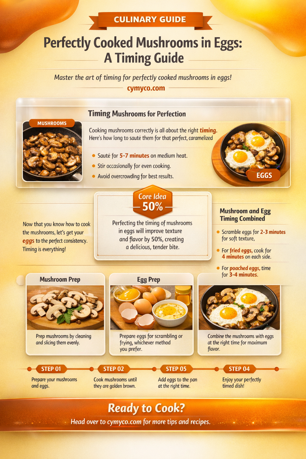 how long to cook mushrooms in eggs
