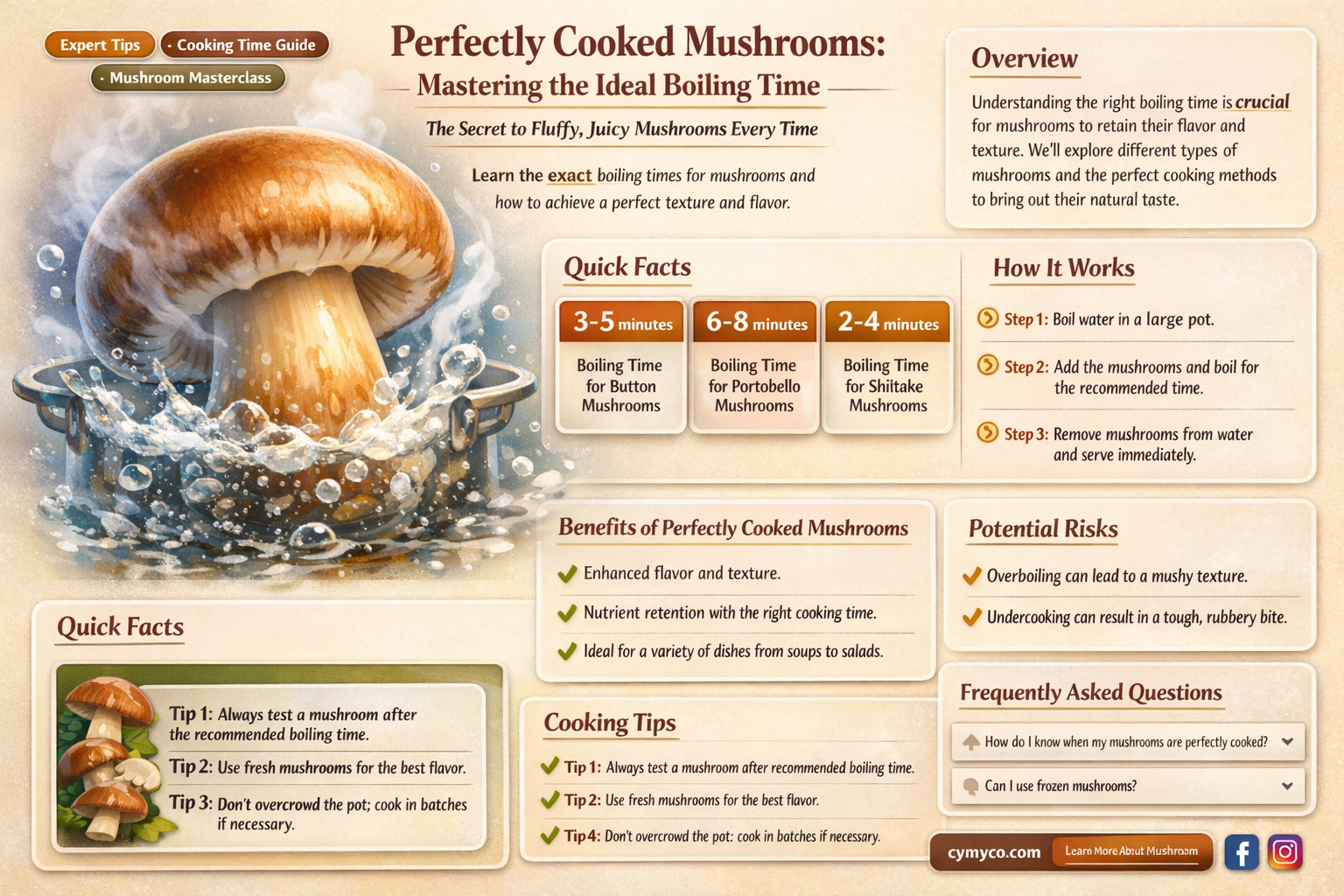 how long boil mushrooms