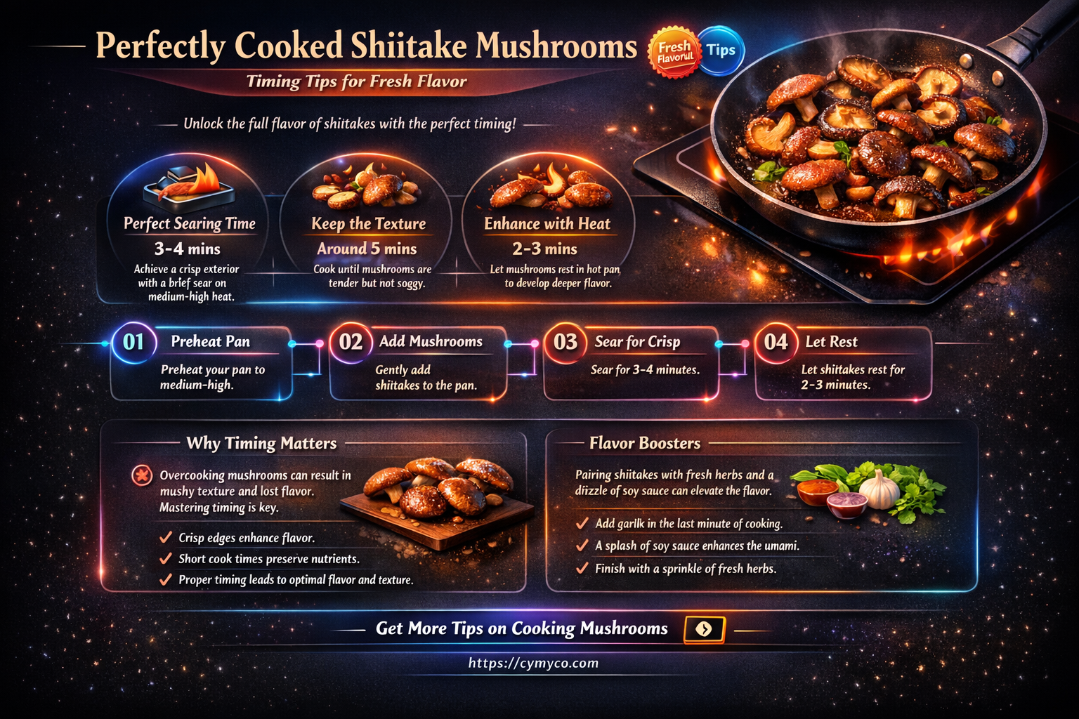 how long to cook fresh shiitake mushrooms