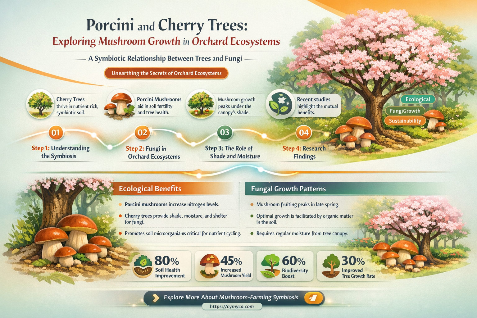 can porcini grow under cherry trees