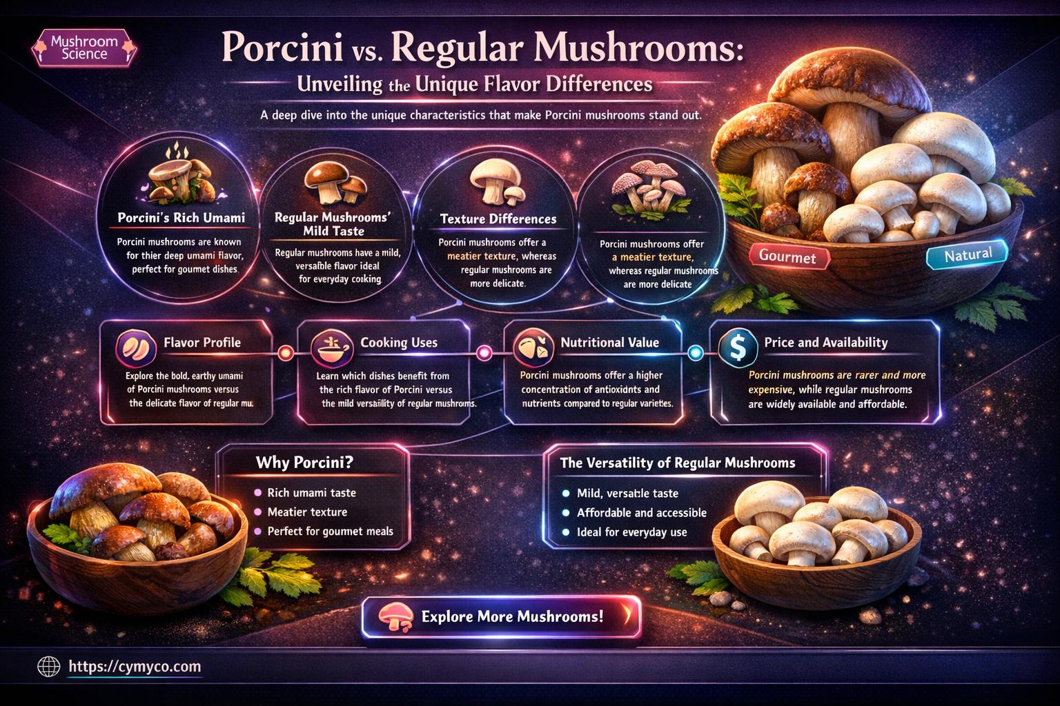 do porcini mushrooms taste different from regular mushrooms