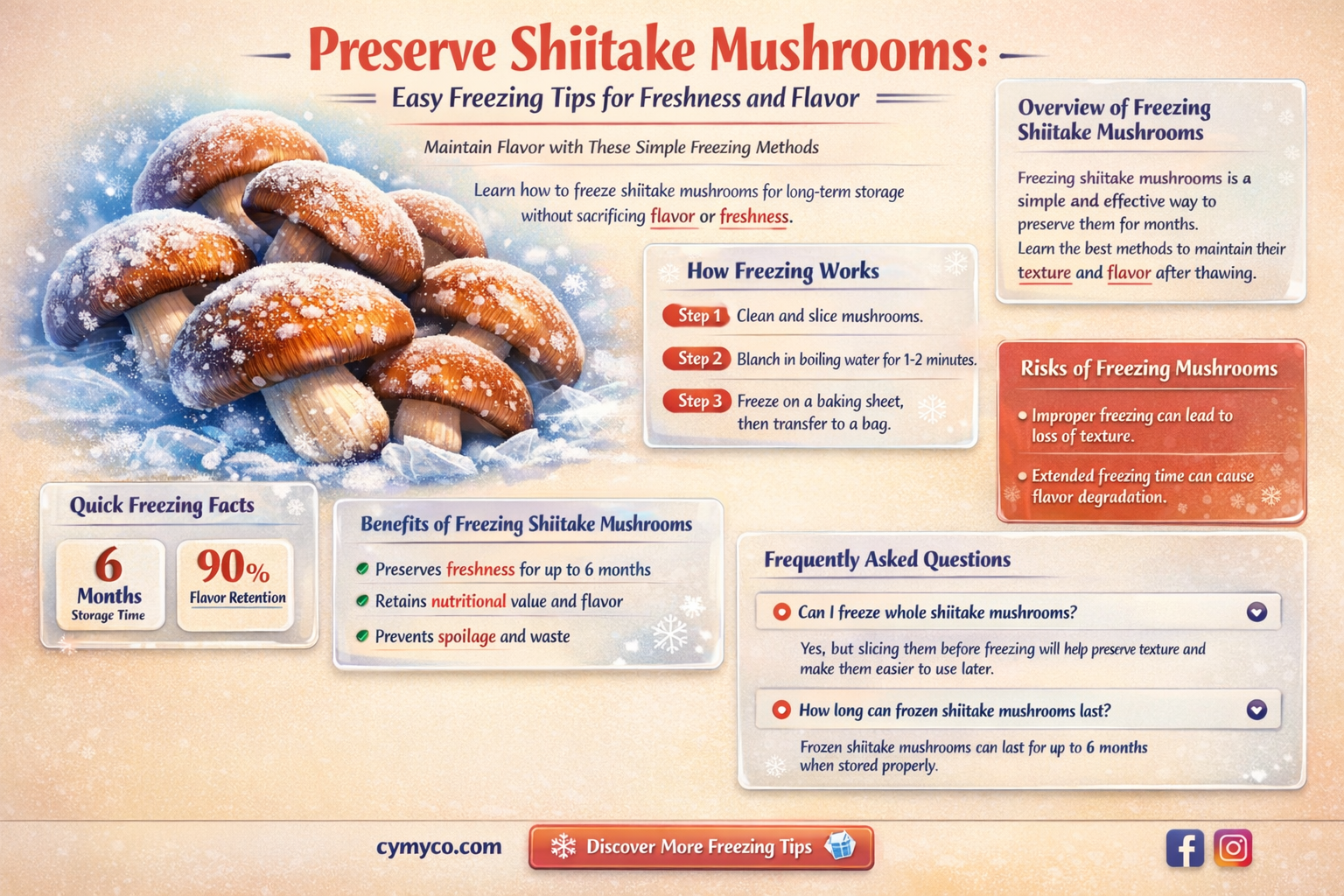 how to freeze shiitake mushrooms