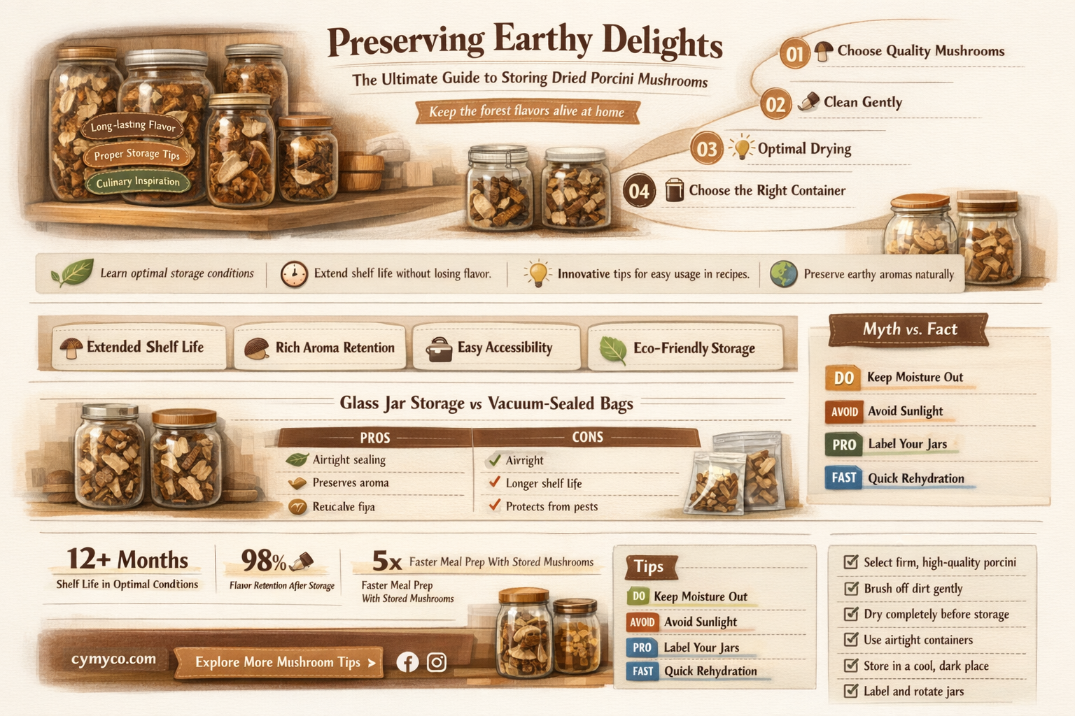 how to store dried porcini