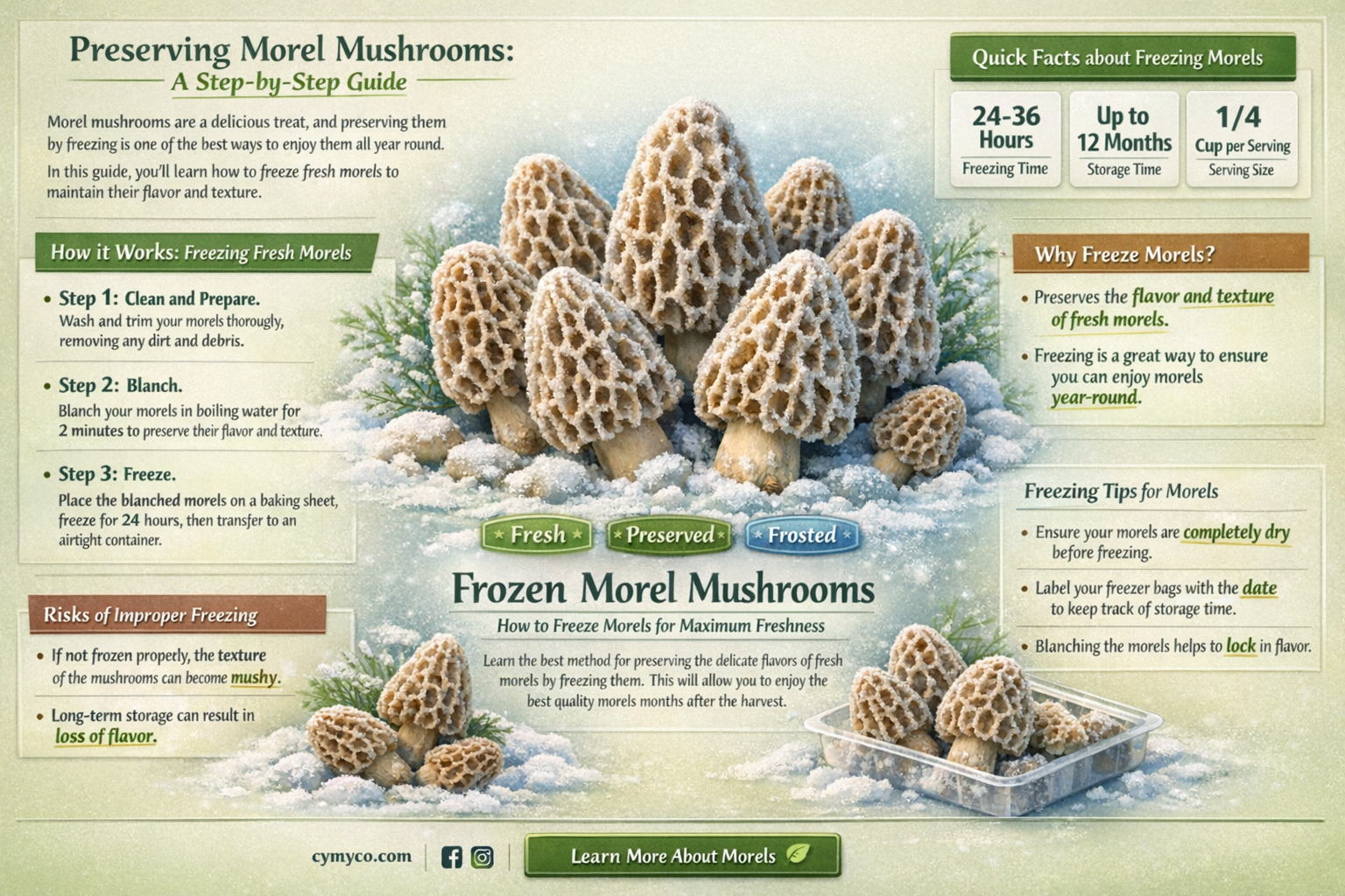 how to freeze morels