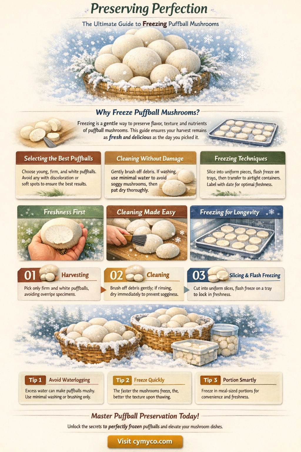 how do you freeze a puffball mushroom