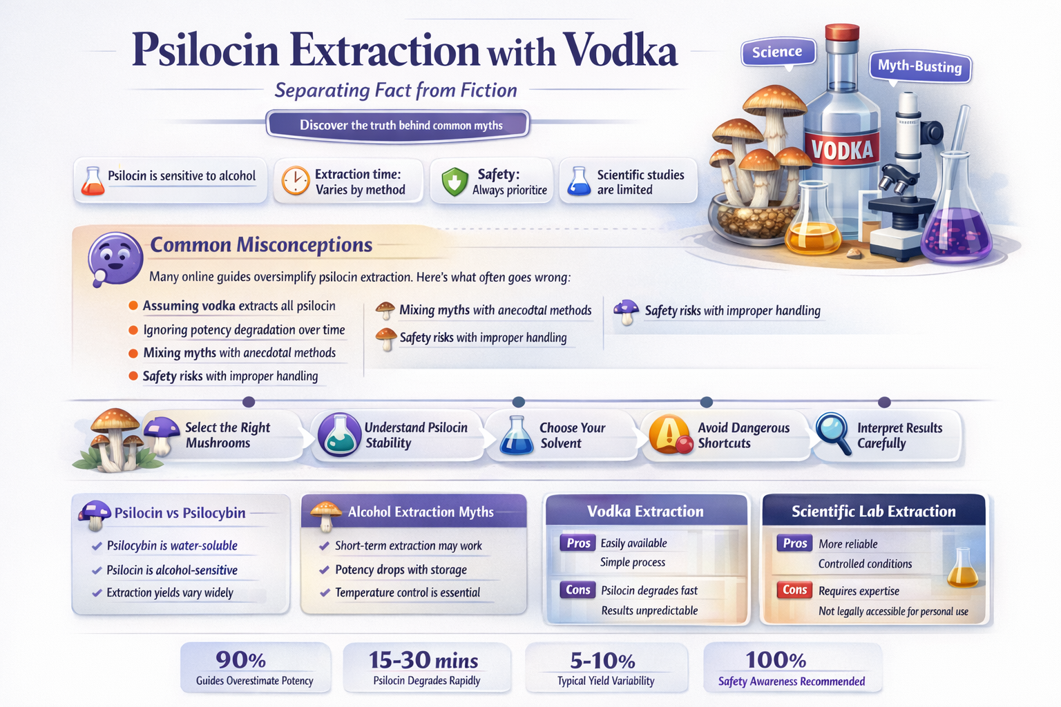 does extracting psilocin from mushrooms using vodka eliminate contaminants