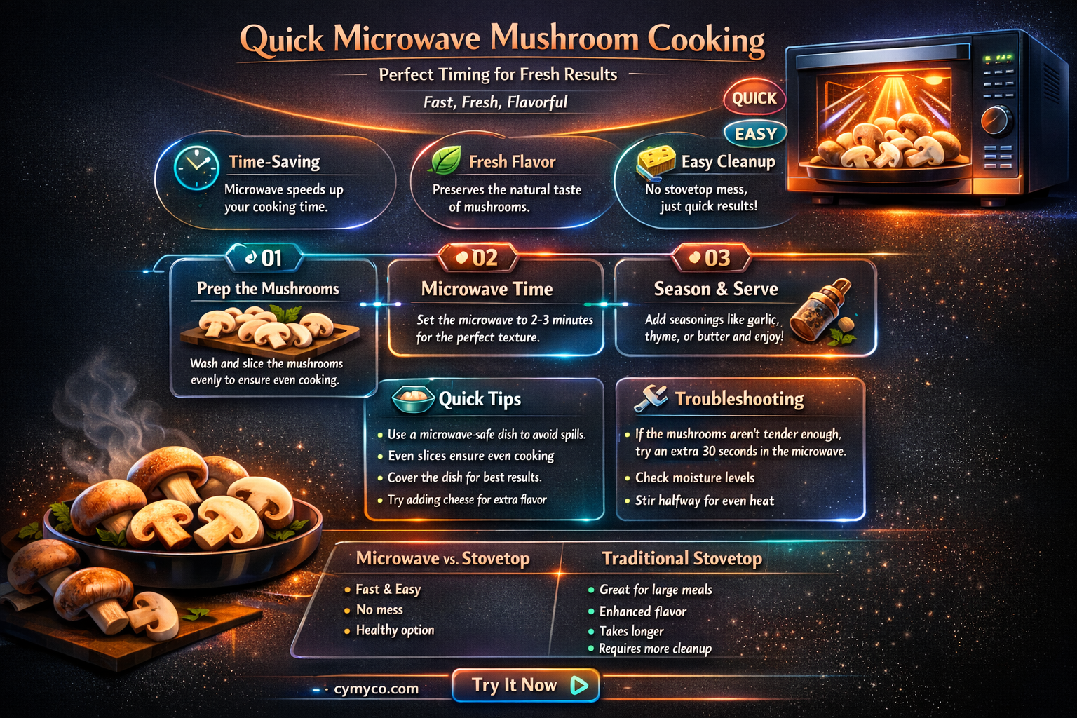how long to cook fresh mushrooms in microwave