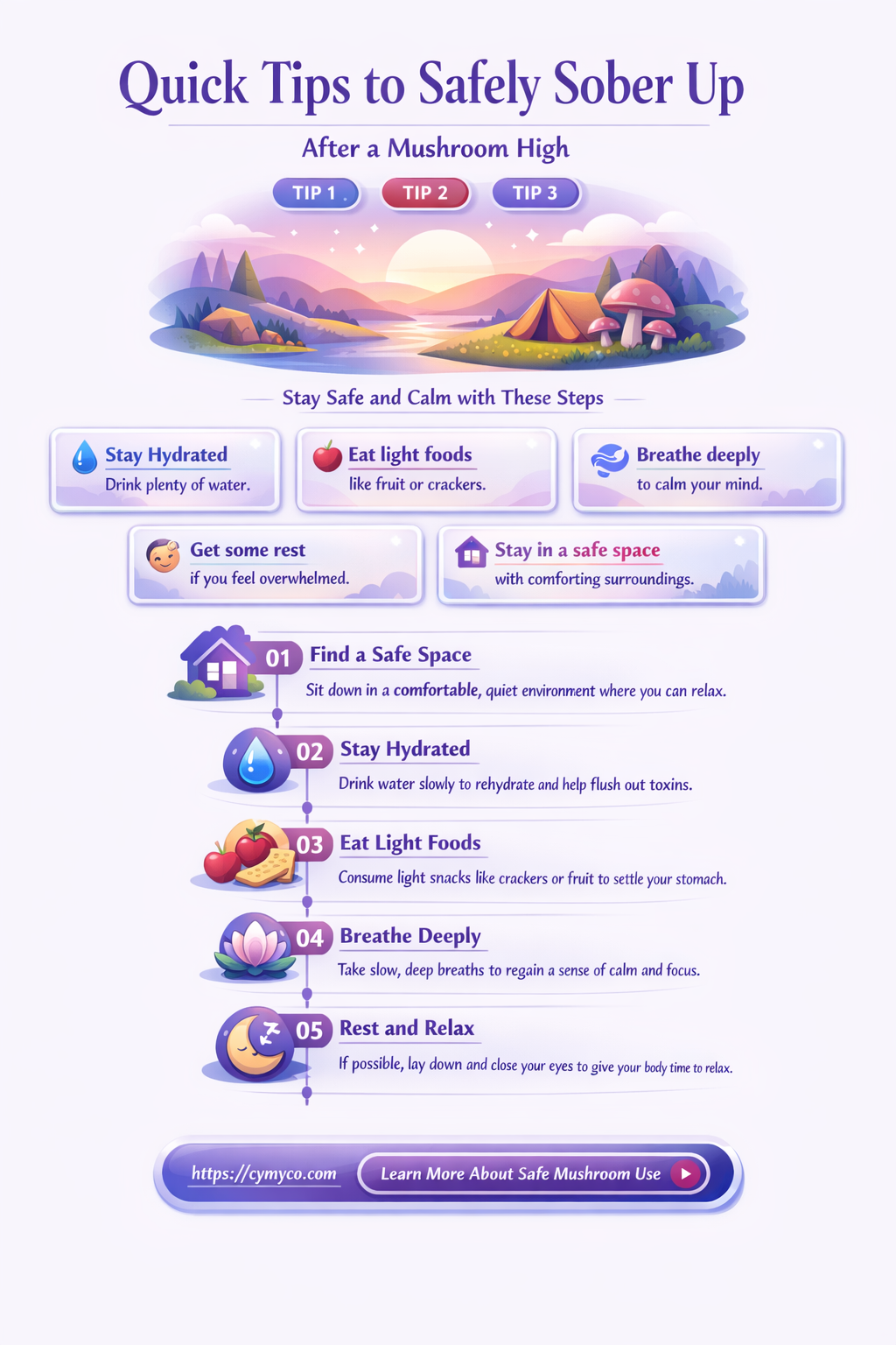 how to get unhigh from mushrooms