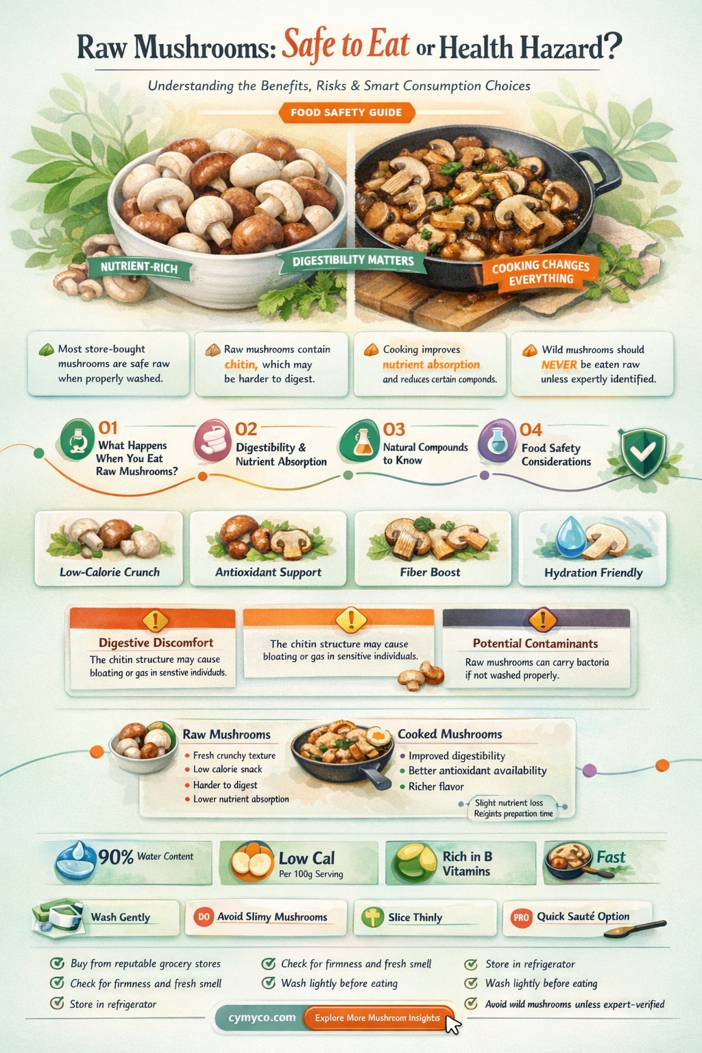 are mushrooms safe to eat raw