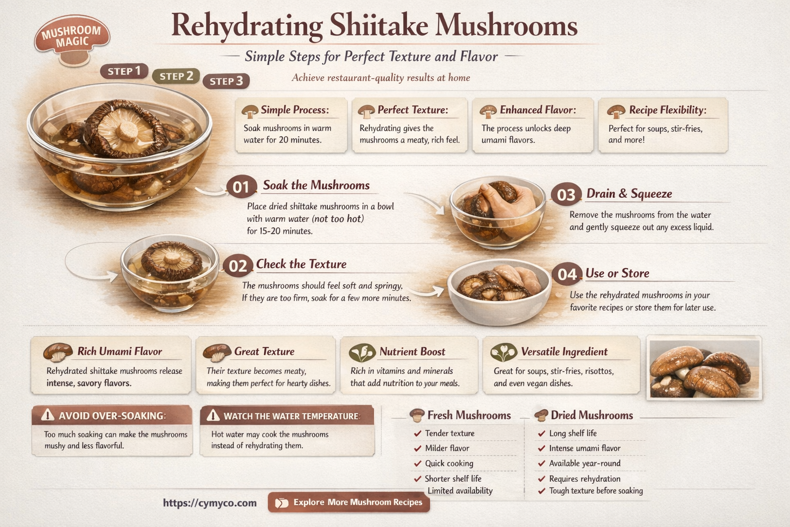 how to rehydrate shiitake mushrooms