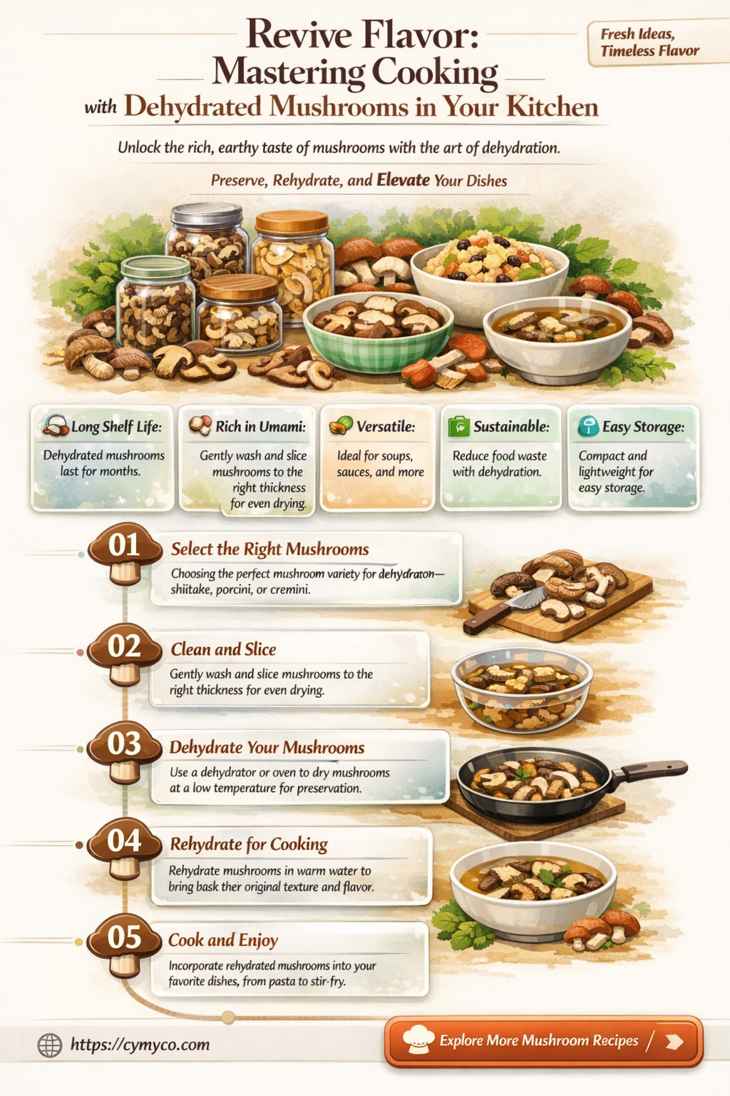 how to cook with dehydrated mushrooms