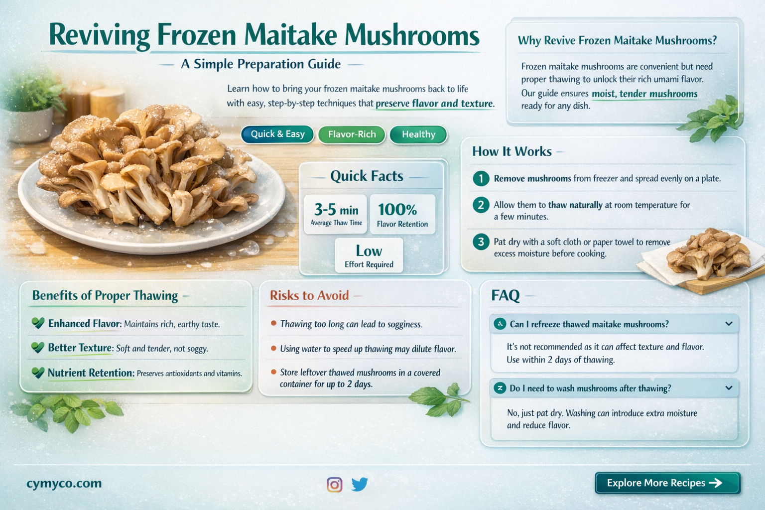 how to prepare frozen maitake mushrooms
