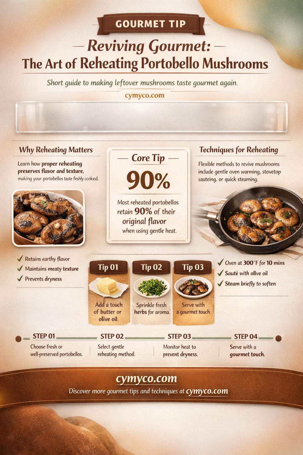 how to reheat portobello mushroom