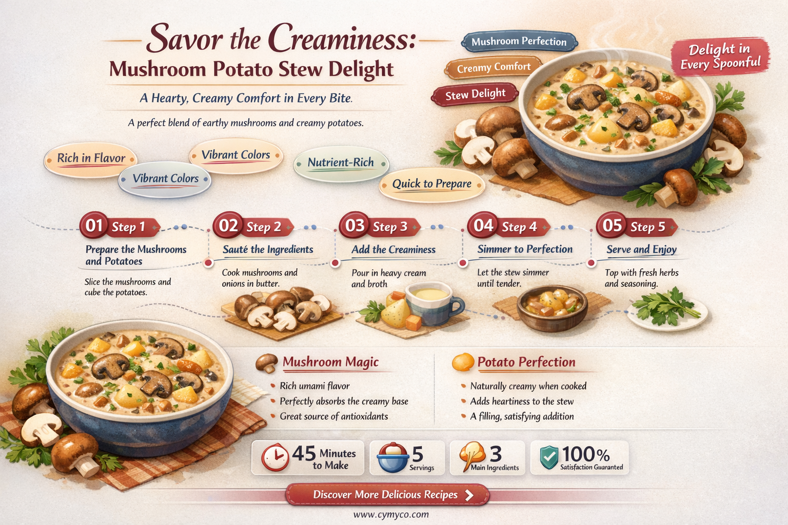 how to make creamy mushroom potato stew