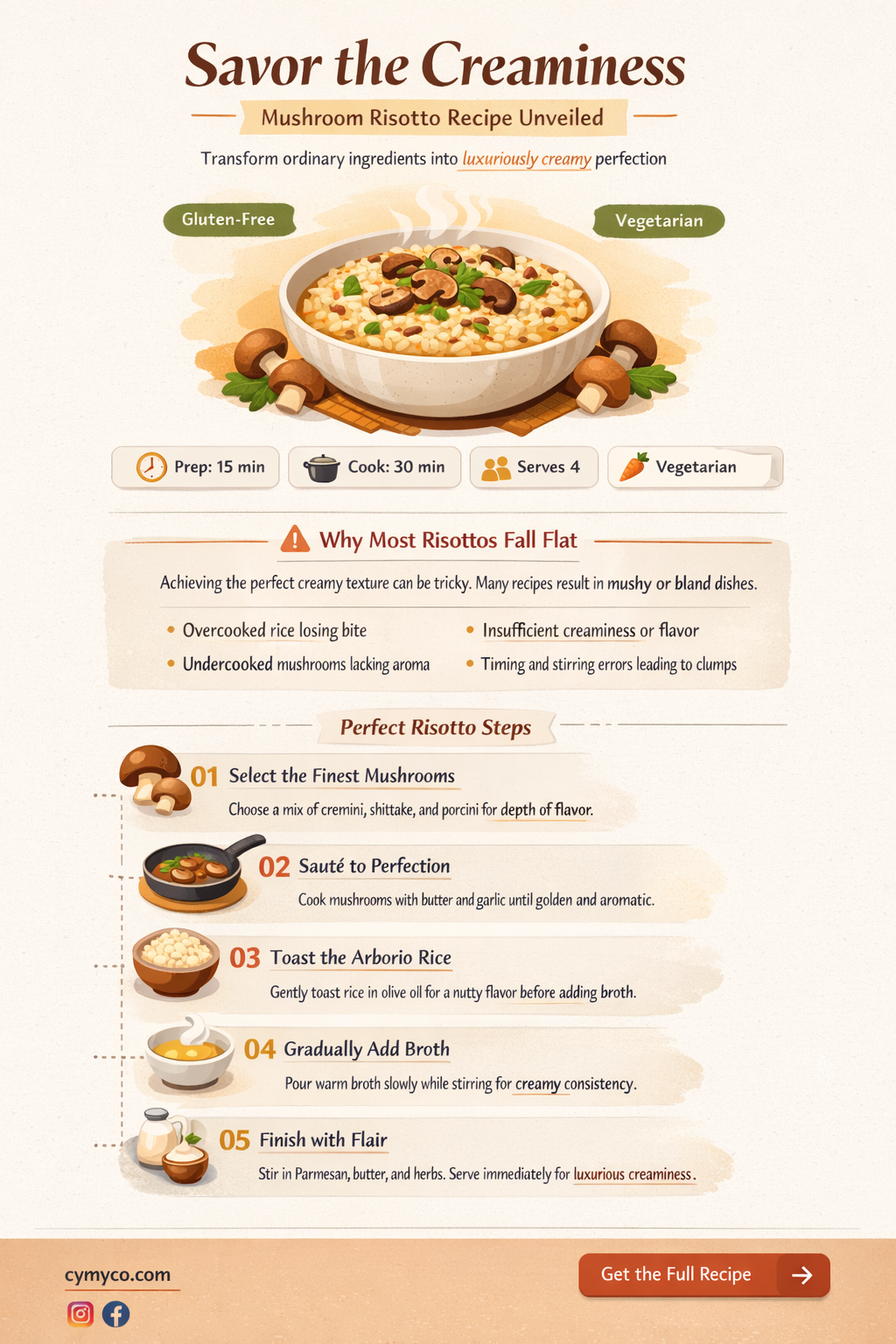 how to make creamy risotto with mushrooms