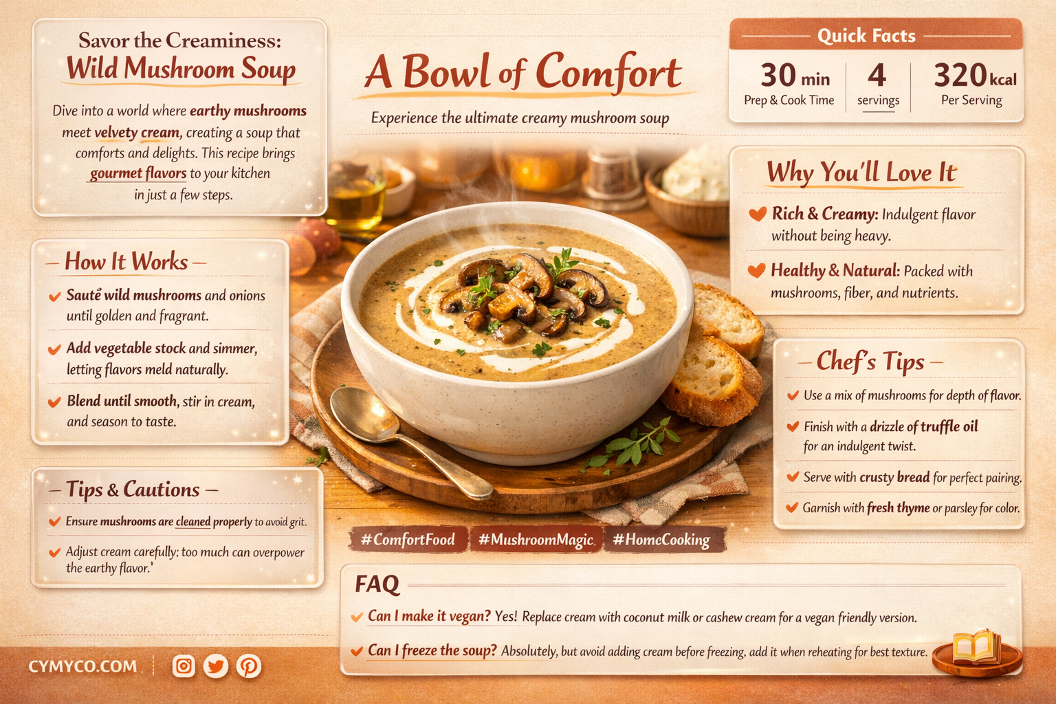 how to make creamy wild mushroom soup