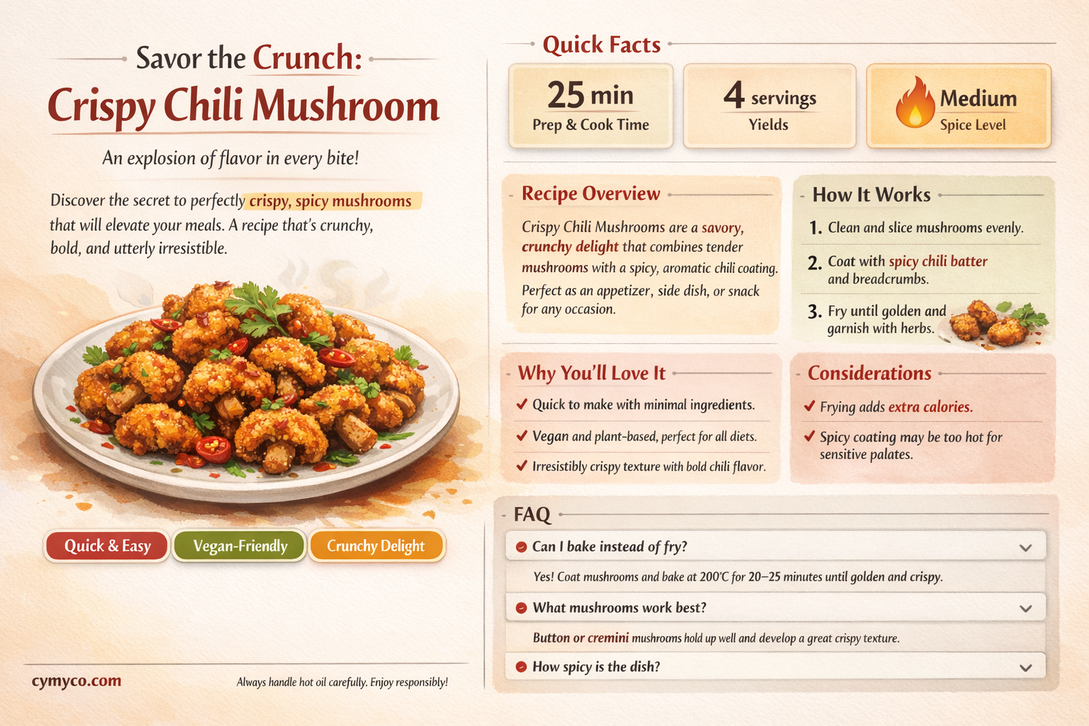 how to make crispy chilli mushroom