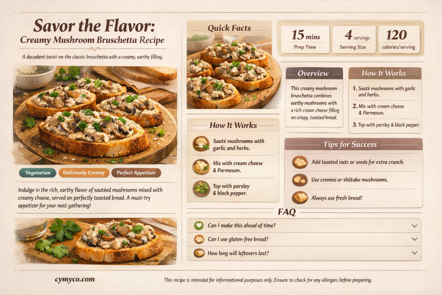 how to make creamy mushroom bruschetta