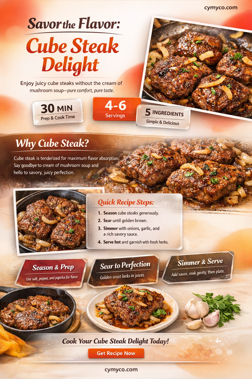 how to make cube steak without cream of mushroom soup