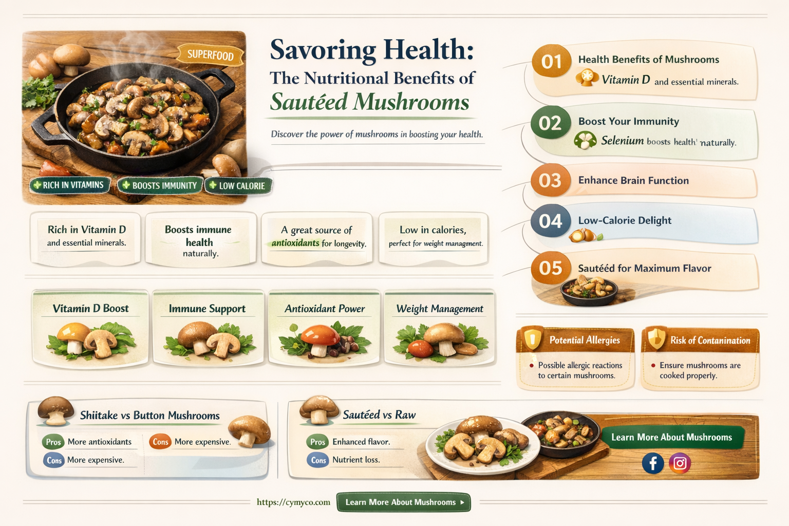 are sauteed mushrooms good for you