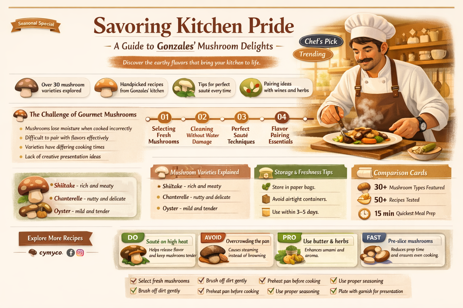 how much kitchen pride mushrooms gonzales