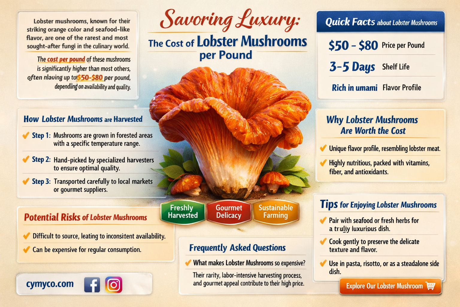 how much is lobster mushroom per pound