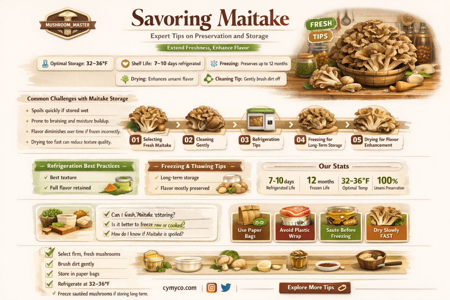 how to preserve maitake