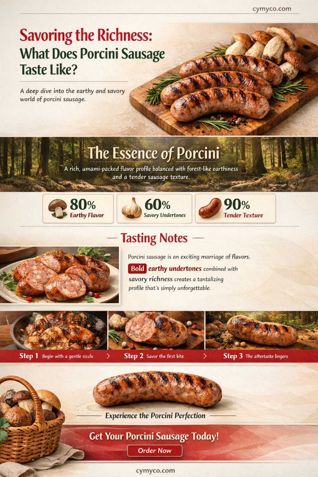 what does porcini sausage taste